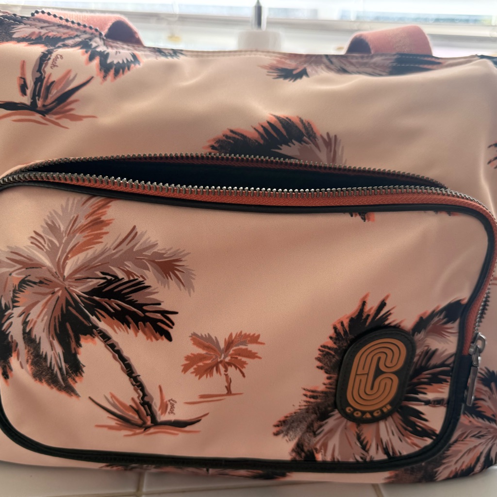 Coach Pink And Black Palm Print Bag